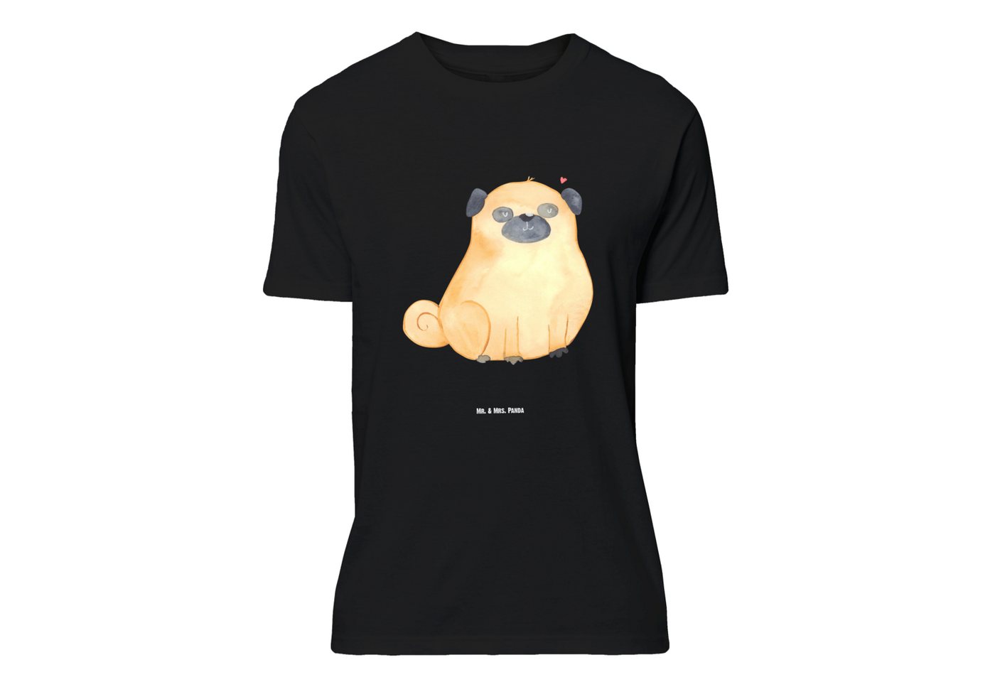 Mr. & Mrs. Panda T-Shirt Mops - Schwarz - Geschenk, Jubiläum, Hundeliebe, Frauen, Männer, Hund (1-tlg) von Mr. & Mrs. Panda