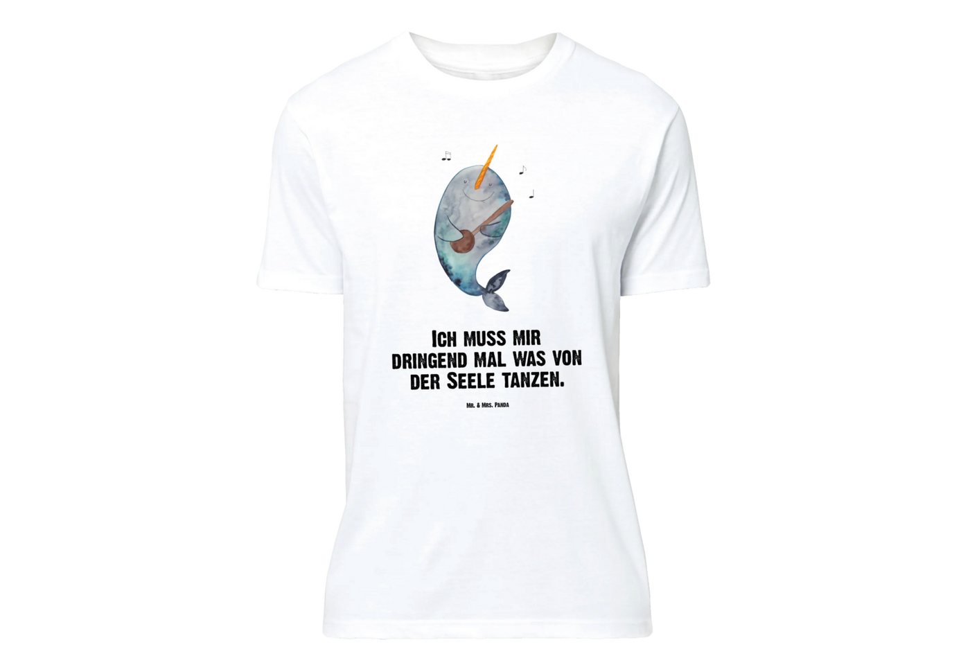 Mr. & Mrs. Panda T-Shirt Narwal Gitarre - Weiß - Geschenk, Party, Meer, Damen, Problemlösung, (Packung, 1-tlg., Größe M T-Shirt Narwal Gitarre) von Mr. & Mrs. Panda