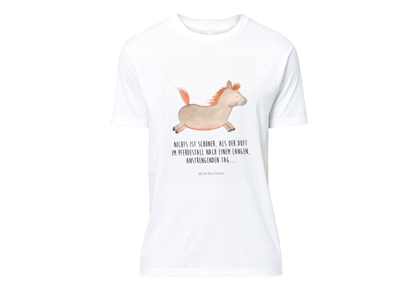 Mr. & Mrs. Panda T-Shirt Pferd Springen - Weiß - Geschenk, Hoftiere, reiten, Landwirtin, Damen (Packung, 1-tlg., Größe S T-Shirt Pferd springt) von Mr. & Mrs. Panda