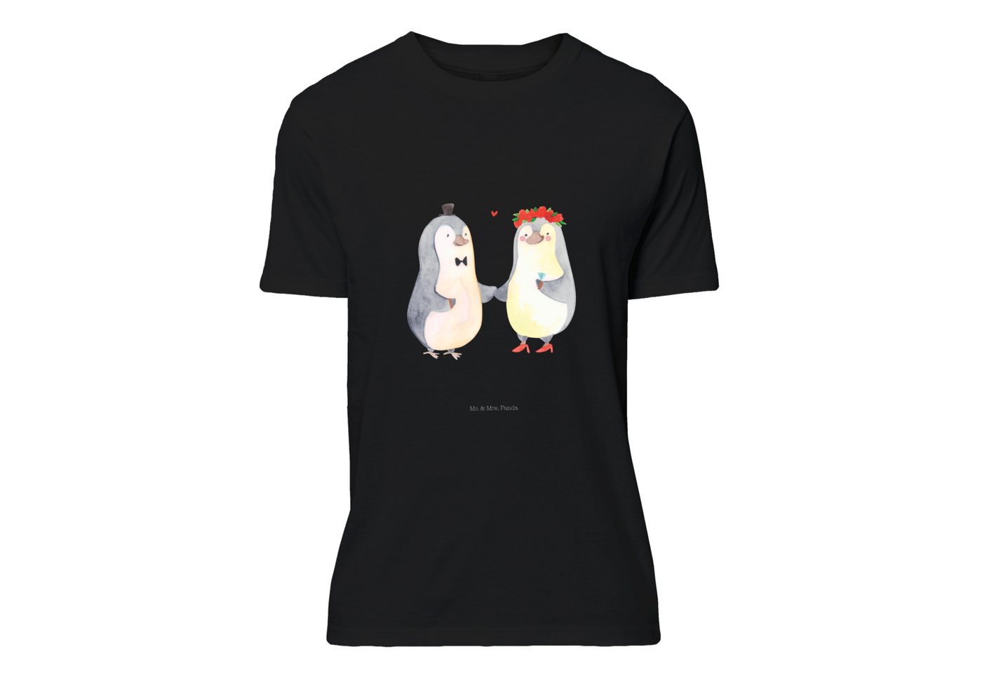 Mr. & Mrs. Panda T-Shirt Pinguin Heirat - Schwarz - Geschenk, Paar, Tshirt, Männer, Herrn, Shi (1-tlg) von Mr. & Mrs. Panda