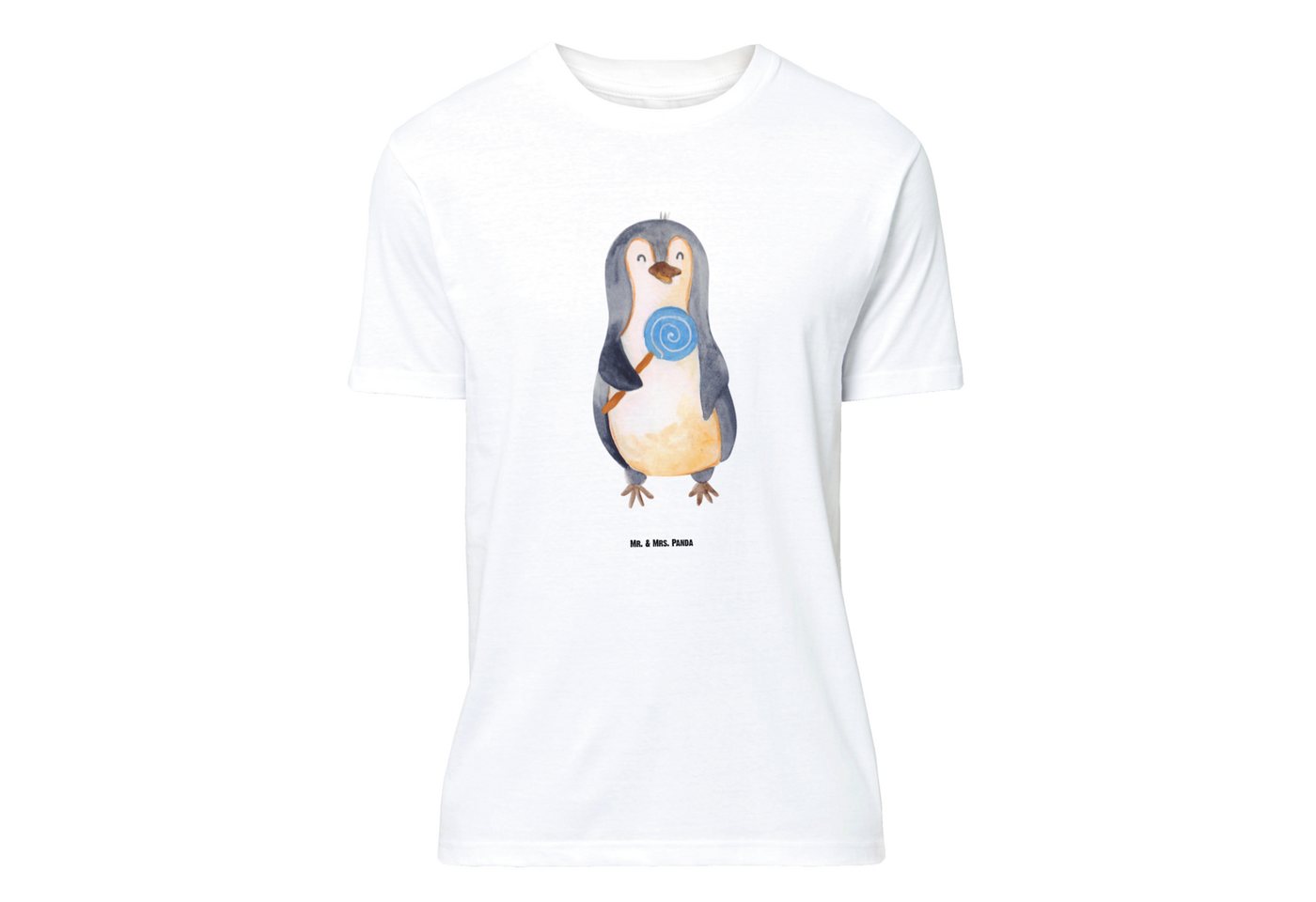 Mr. & Mrs. Panda T-Shirt Pinguin Lolli - Weiß - Geschenk, Männer, Herrn, Rebell, Rabauke, Spru (1-tlg) von Mr. & Mrs. Panda