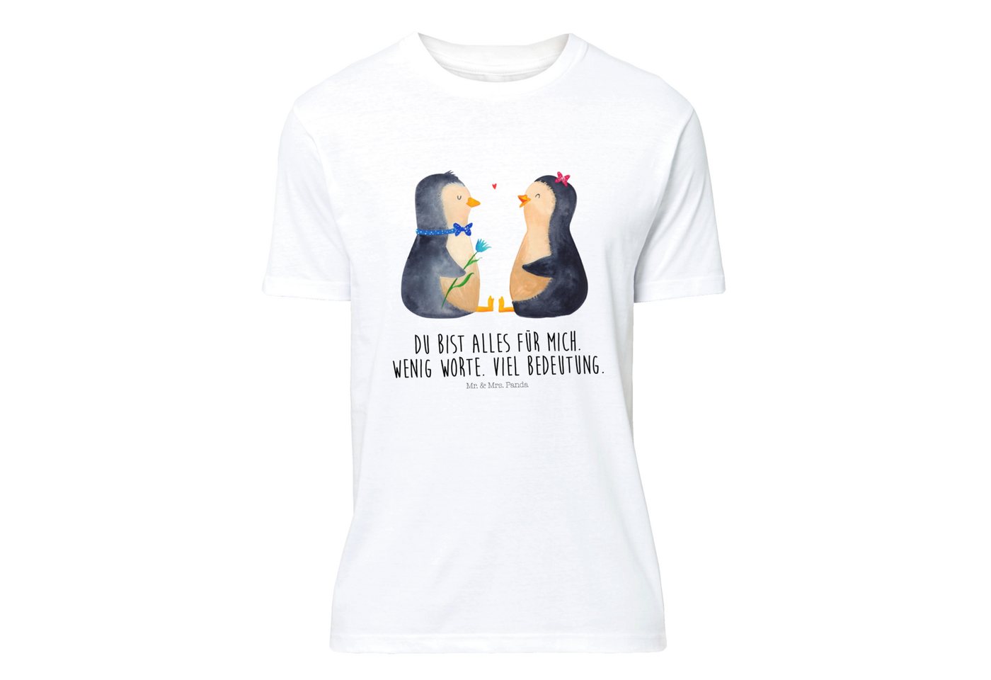 Mr. & Mrs. Panda T-Shirt Pinguin Pärchen - Weiß - Geschenk, Liebespaar, Männer, große Liebe, G (1-tlg) von Mr. & Mrs. Panda