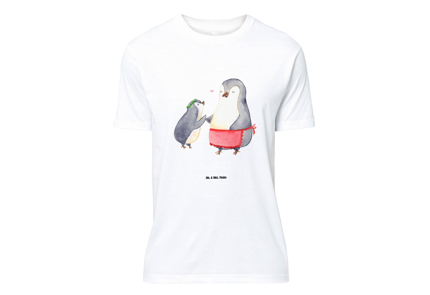 Mr. & Mrs. Panda T-Shirt Pinguin mit Kind - Weiß - Geschenk, Geburststag, Mutter, Mutti, Vater (1-tlg) von Mr. & Mrs. Panda