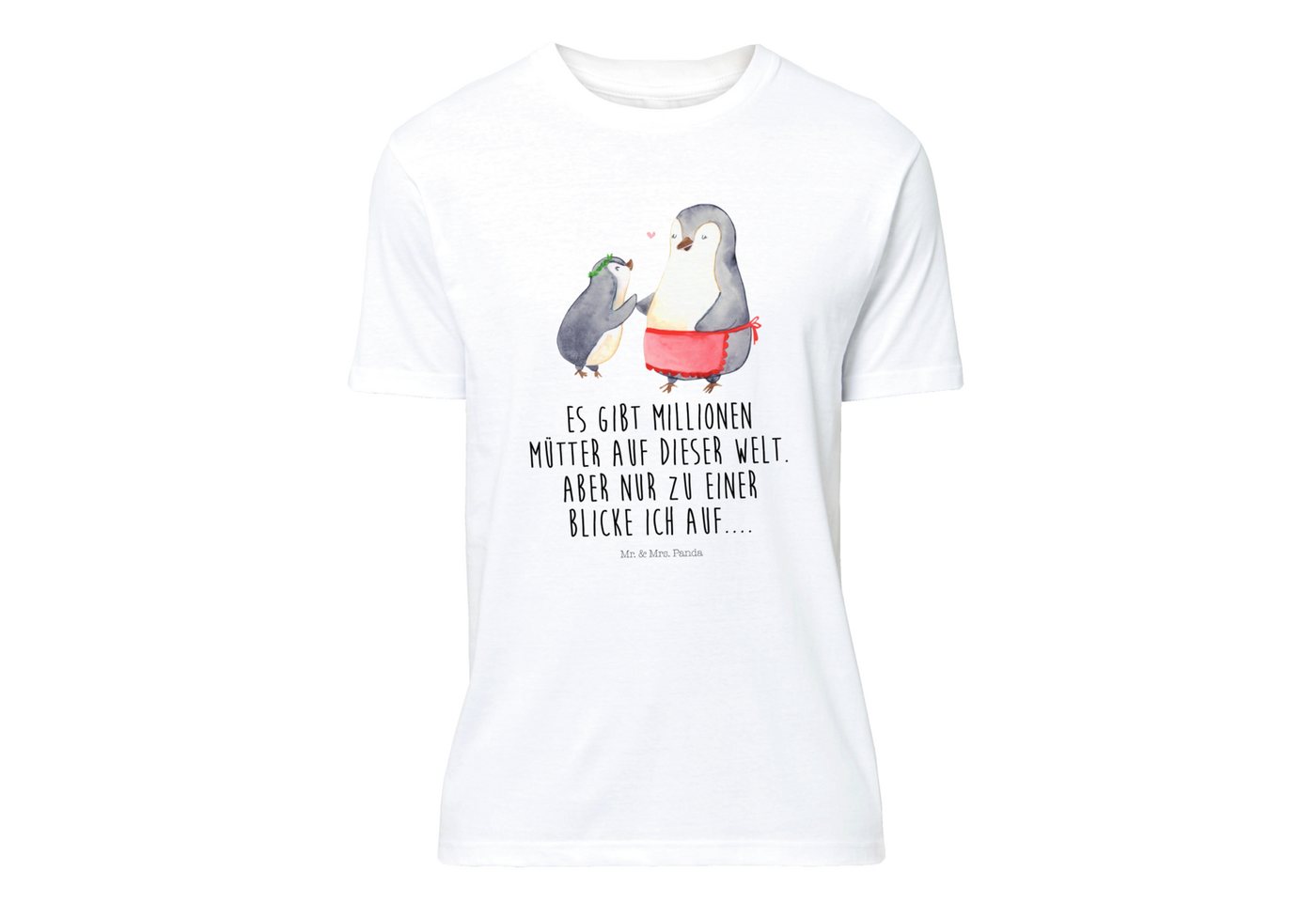 Mr. & Mrs. Panda T-Shirt Pinguin mit Kind - Weiß - Geschenk, Shirt, T-Shirt mit Spruch, Famili (1-tlg) von Mr. & Mrs. Panda