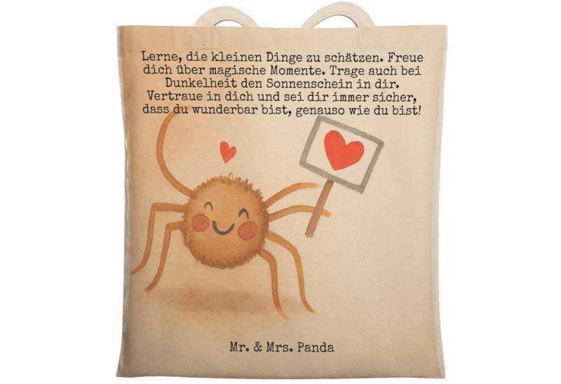 Mr. & Mrs. Panda Tragetasche Spinne Agathe Motivation Design, Schultertasche, Weiß, Tragetaschen, (Packung, 1-tlg) von Mr. & Mrs. Panda