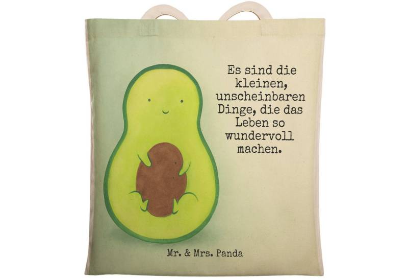 Mr. & Mrs. Panda Tragetasche Avocado Kern Design, Schultertasche, Weiß, Wunder, Shopper, Einkaufst (Packung, 1-tlg) von Mr. & Mrs. Panda