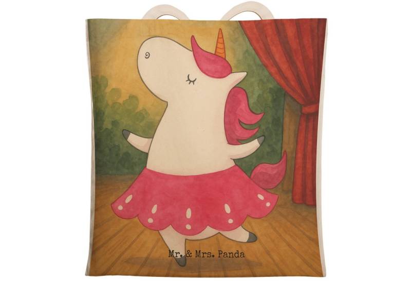 Mr. & Mrs. Panda Tragetasche Einhorn Ballerina Design, Schultertasche, Weiß, shopping bag, Shopper (Packung, 1-tlg) von Mr. & Mrs. Panda