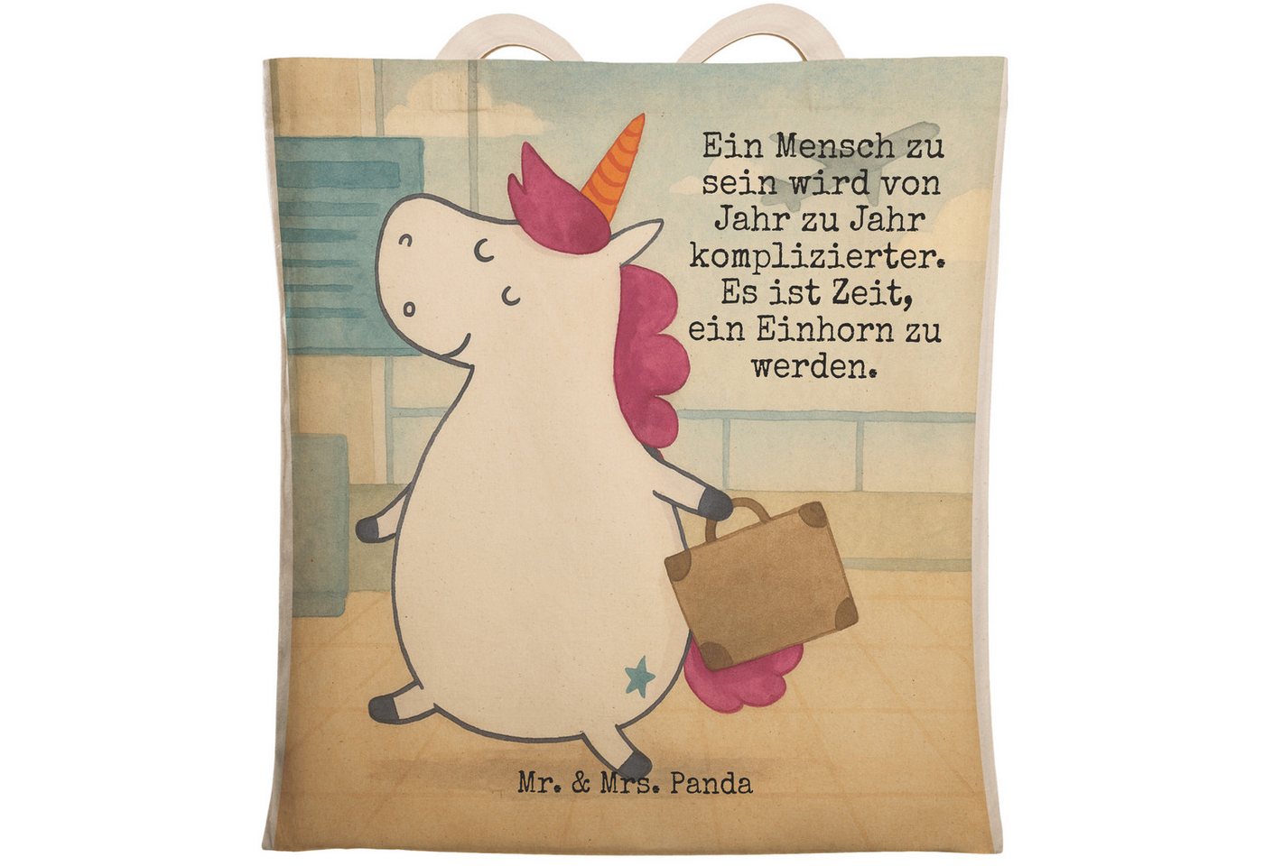 Mr. & Mrs. Panda Tragetasche Einhorn Koffer Design, Einkaufstasche, Weiß, Party, Unicorn, Kind, al (Packung, 1-tlg) von Mr. & Mrs. Panda