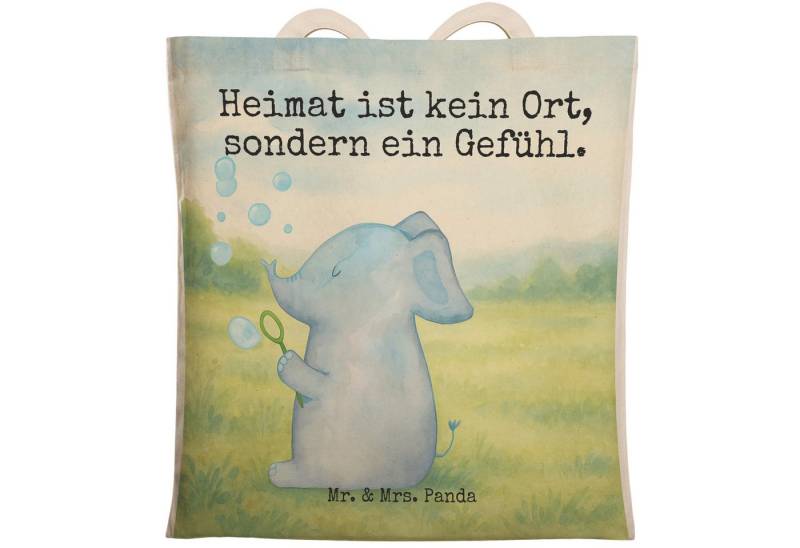 Mr. & Mrs. Panda Tragetasche Elefant Seifenblasen Design, Umhängetasche, Weiß, Schultertasche, Str (Packung, 1-tlg) von Mr. & Mrs. Panda