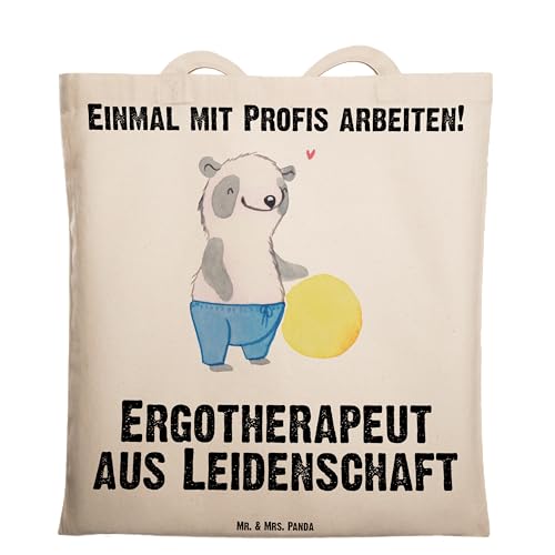 Mr. & Mrs. Panda Tragetasche Ergotherapeut aus Leidenschaft - Geschenk, Arbeitskollege, Ergotherapie, Beuteltasche, Ausbildung, Stoffbeutel, von Mr. & Mrs. Panda