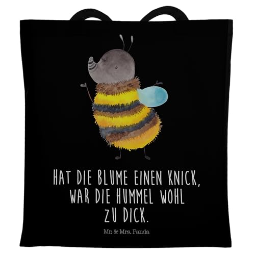 Mr. & Mrs. Panda Tragetasche Hummel flauschig - Geschenk, Blume, Natur, Beuteltasche, lustige Sprüche, Biene, Tiere, Gute Laune, Jutebeutel, von Mr. & Mrs. Panda