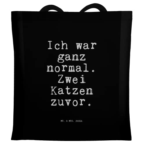 Mr. & Mrs. Panda Tragetasche Ich war ganz normal - Geschenk, witzig, Stoffbeutel, Spruch Geschenke, Jutebeutel, Einkaufstasche, Weisheiten, von Mr. & Mrs. Panda