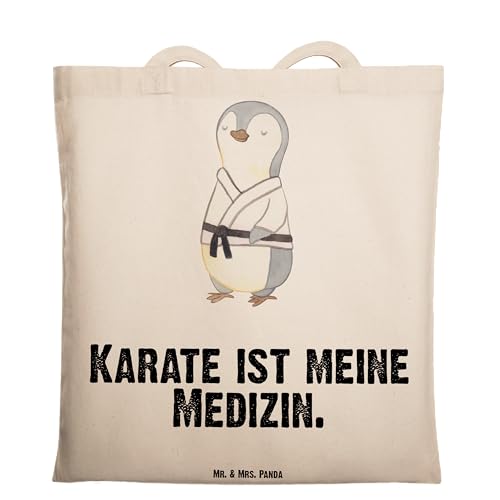 Mr. & Mrs. Panda Tragetasche Karate Medizin - Geschenk, Kampfsportart, Stoffbeutel, Kampfkunst, Einkaufstasche, Jutebeutel, Beutel, Hobby, von Mr. & Mrs. Panda