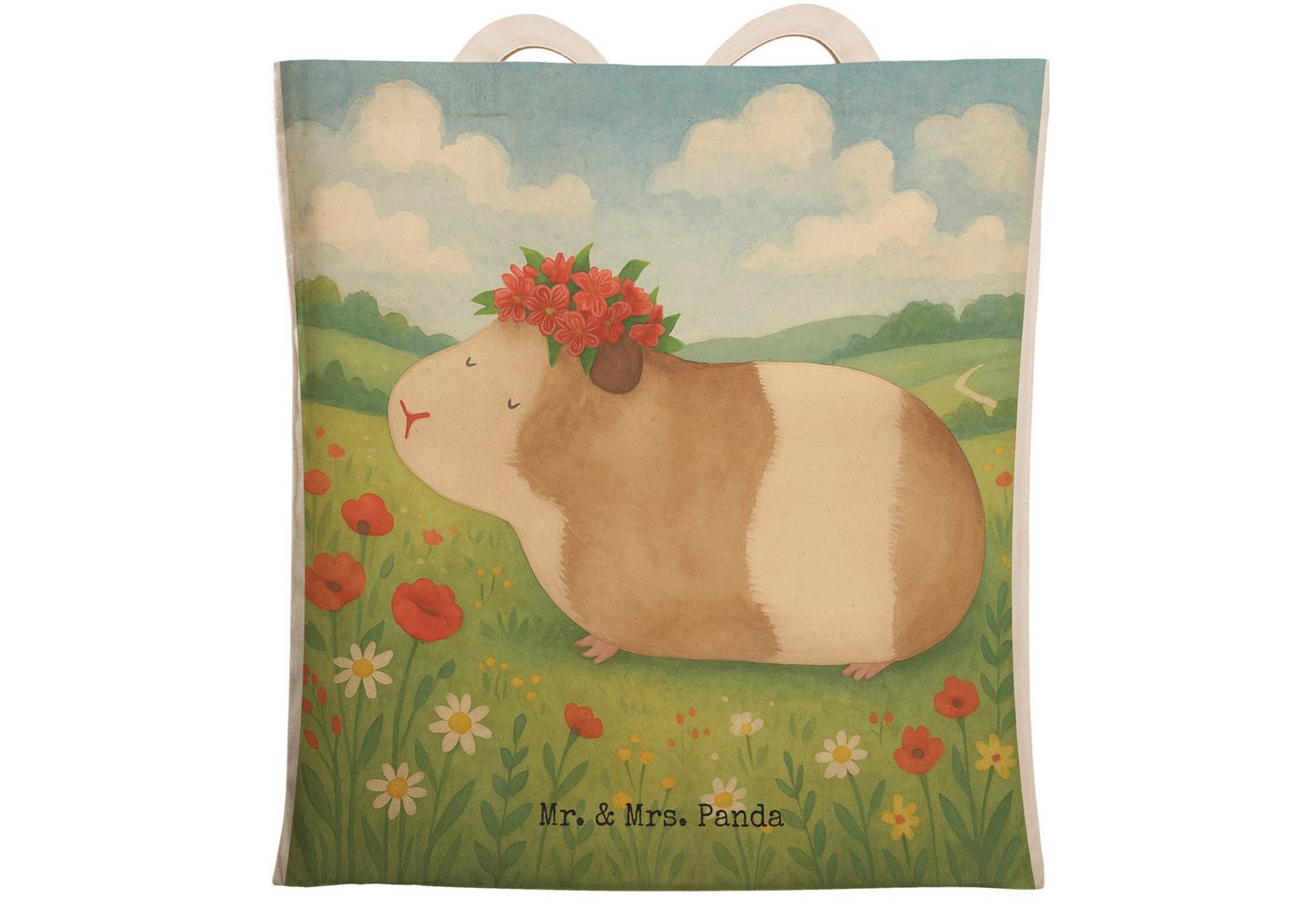 Mr. & Mrs. Panda Tragetasche Meerschweinchen Weisheit Design, Shopper, Weiß, Schultertasche, Wunde (Packung, 1-tlg) von Mr. & Mrs. Panda