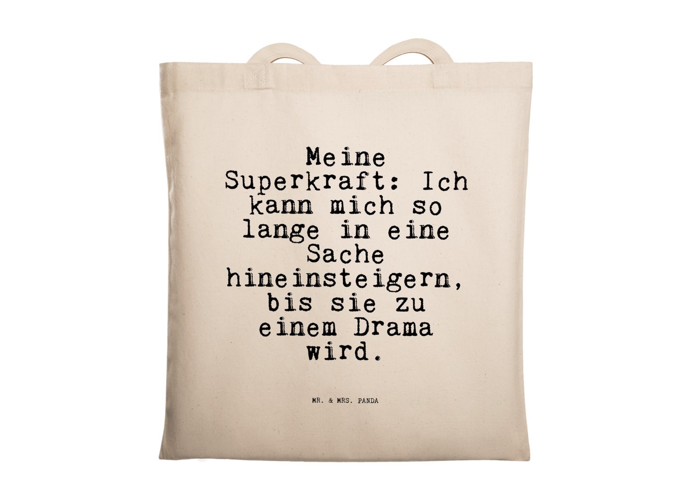 Mr. & Mrs. Panda Tragetasche Meine Superkraft: Ich kann... - Transparent - Geschenk, Mann, Weishei (1-tlg) von Mr. & Mrs. Panda