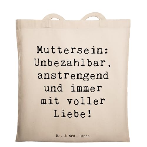 Mr. & Mrs. Panda Tragetasche Muttersein - Geschenk, Verwandte, Mutter-Kind-Beziehung, Liebe, Familie, Beuteltasche, Jutebeutel, Muttertag, von Mr. & Mrs. Panda