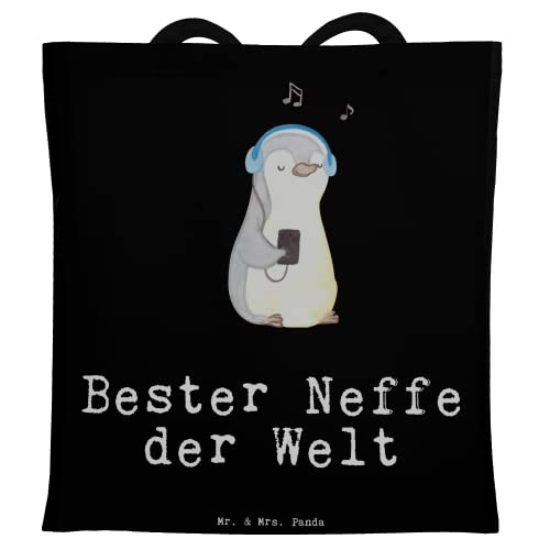 Mr. & Mrs. Panda Tragetasche Neffe - Geschenk, Tante, für, Stoffbeutel, Beuteltasche, Jutebeutel, Patentonkel, Geschenktipp, Freude machen, von Mr. & Mrs. Panda