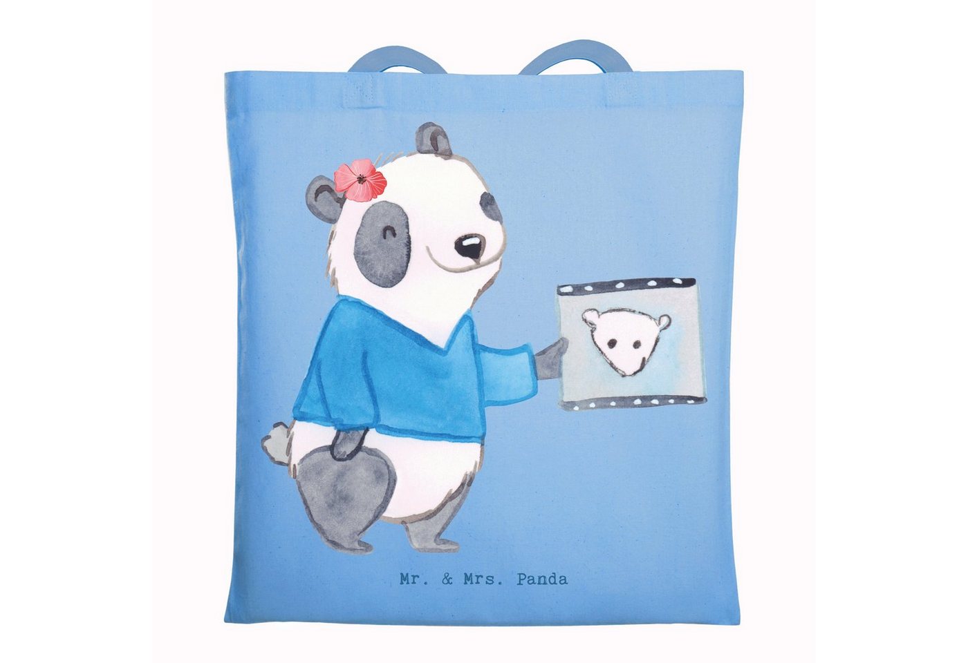 Mr. & Mrs. Panda Tragetasche Neurologin Herz - Sky Blue - Geschenk, Neurologie, Schenken, Beutelta (1-tlg), Modisches Design von Mr. & Mrs. Panda