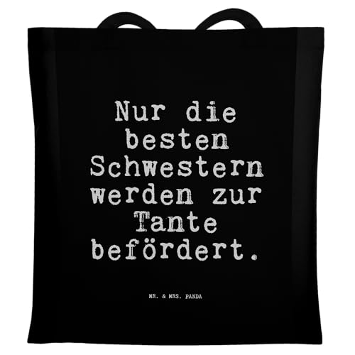 Mr. & Mrs. Panda Tragetasche Nur die besten Schwestern... - Geschenk, Spruch, Sister, Einkaufstasche, Zitate, Sprüche, Beutel, Geburt Tante, von Mr. & Mrs. Panda