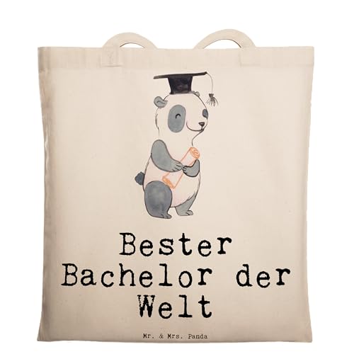 Mr. & Mrs. Panda Tragetasche Panda Bachelor - Geschenk, Schenken, Geschenkidee, Beuteltasche, Jutebeutel, Stoffbeutel, Beutel, witzig, Bedanken, von Mr. & Mrs. Panda