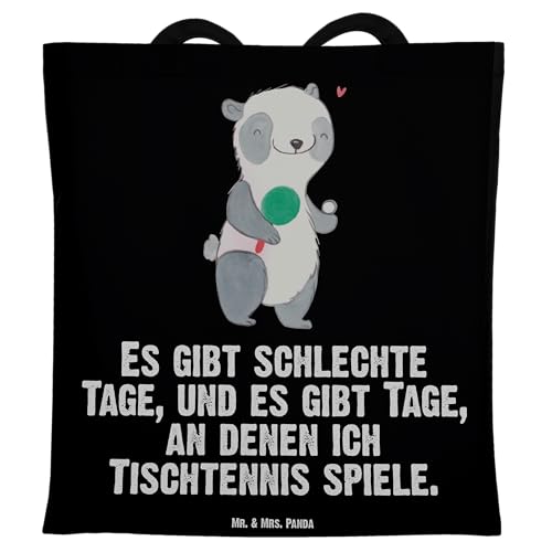 Mr. & Mrs. Panda Tragetasche Panda Tischtennis - Geschenk, Jutebeutel, Laptoptasche, Tischtennis Wettbewerb, Beutel, Tischtennis Bund, Sportart, von Mr. & Mrs. Panda