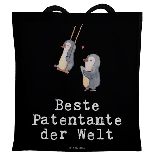 Mr. & Mrs. Panda Tragetasche Patentante - Geschenk, Familie, Geburtstagsgeschenk, für, Stoffbeutel, Einkaufstasche, Mitbringsel, Beutel, von Mr. & Mrs. Panda