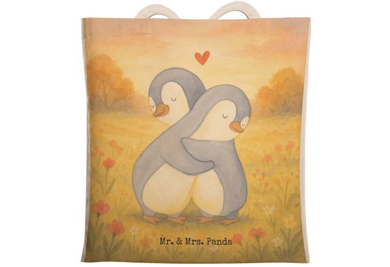 Mr. & Mrs. Panda Tragetasche Pinguine Kuscheln Design, Schultertasche, Weiß, Jahrestag, Geschenk f (Packung, 1-tlg) von Mr. & Mrs. Panda