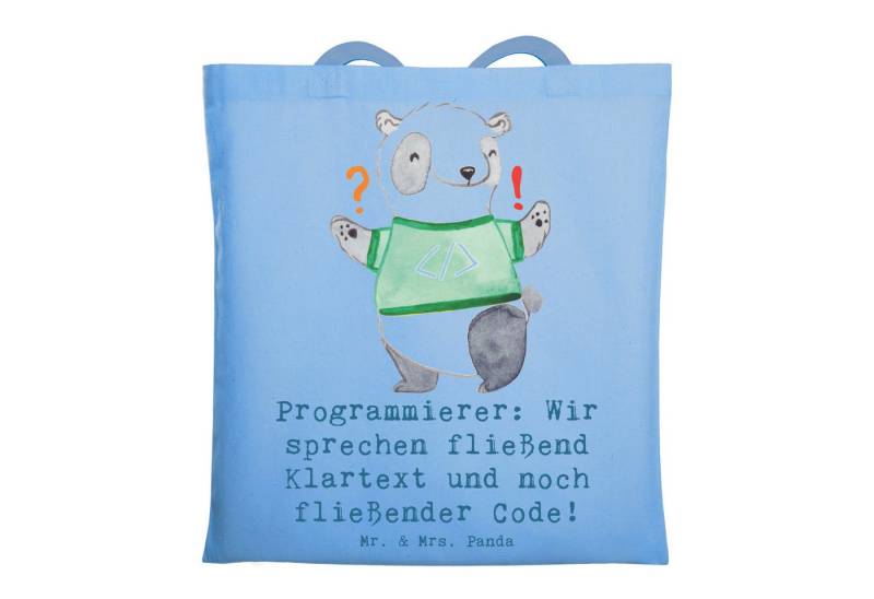 Mr. & Mrs. Panda Tragetasche Programmierer Codeflüsterer - Sky Blue - Geschenk, Logik, Umhängetasc (1-tlg) von Mr. & Mrs. Panda
