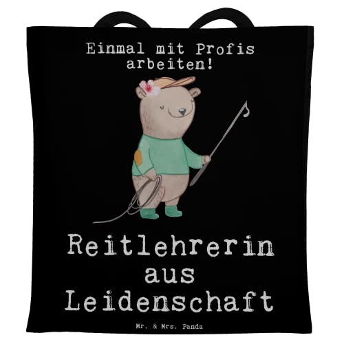 Mr. & Mrs. Panda Tragetasche Reitlehrerin aus Leidenschaft - Geschenk, Mitarbeiter, Jutebeutel, Einkaufstasche, Danke, Stoffbeutel, Beuteltasche, von Mr. & Mrs. Panda