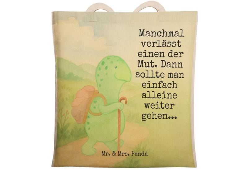 Mr. & Mrs. Panda Tragetasche Schildkröte Wanderer Design, Shopper, Weiß, Schultertasche, Shopper, (Packung, 1-tlg) von Mr. & Mrs. Panda