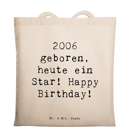 Mr. & Mrs. Panda Tragetasche Spruch 2006 Geburtstag Star - Geschenk, Jahrgang 2006, Beuteltasche, Schultertasche, Geboren am, Heute EIN Star, Mr. & Mrs. Panda Tragetasche Spruch 2006 Geburtstag Star - Geschenk, Jahrgang 2006, Beuteltasche, Schultertasche, Geboren am, Heute EIN Star, von Mr. & Mrs. Panda