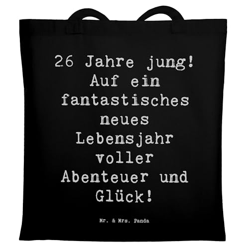 Mr. & Mrs. Panda Tragetasche Spruch 26. Geburtstag - Geschenk, Glück, Abenteuer, Glückwunsch, Umhängetasche, Strandtasche, 26 Jahre, Neue Abenteuer, Mr. & Mrs. Panda Tragetasche Spruch 26. Geburtstag - Geschenk, Glück, Abenteuer, Glückwunsch, Umhängetasche, Strandtasche, 26 Jahre, Neue Abenteuer, von Mr. & Mrs. Panda