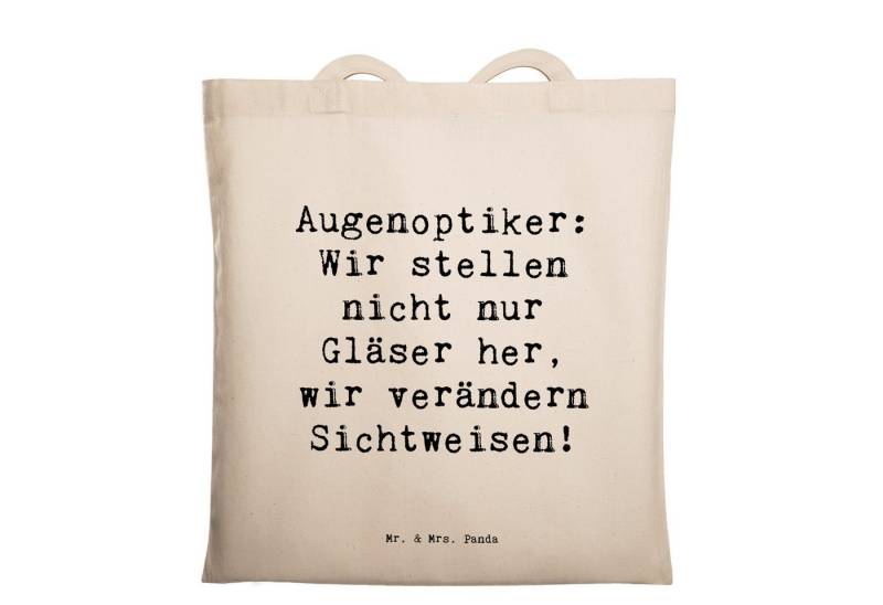Mr. & Mrs. Panda Tragetasche Spruch Augenoptiker Sichtweise - Transparent - Geschenk, Gläser herst (1-tlg) von Mr. & Mrs. Panda