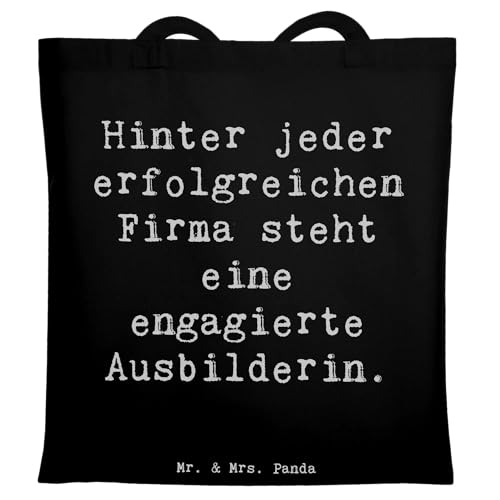 Mr. & Mrs. Panda Tragetasche Spruch Engagierte Ausbilderin - Geschenk, Shopper, Lernumfeld, Laptoptasche, Geschenke mit Herz, Unterstützung, von Mr. & Mrs. Panda