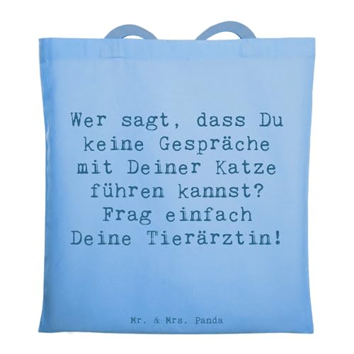 Mr. & Mrs. Panda Tragetasche Spruch Tierärztin Gespräche - Geschenk, Laptoptasche, Umhängetasche, Berufsleben, Tiergesundheit, Beutel, Tierklinik, von Mr. & Mrs. Panda