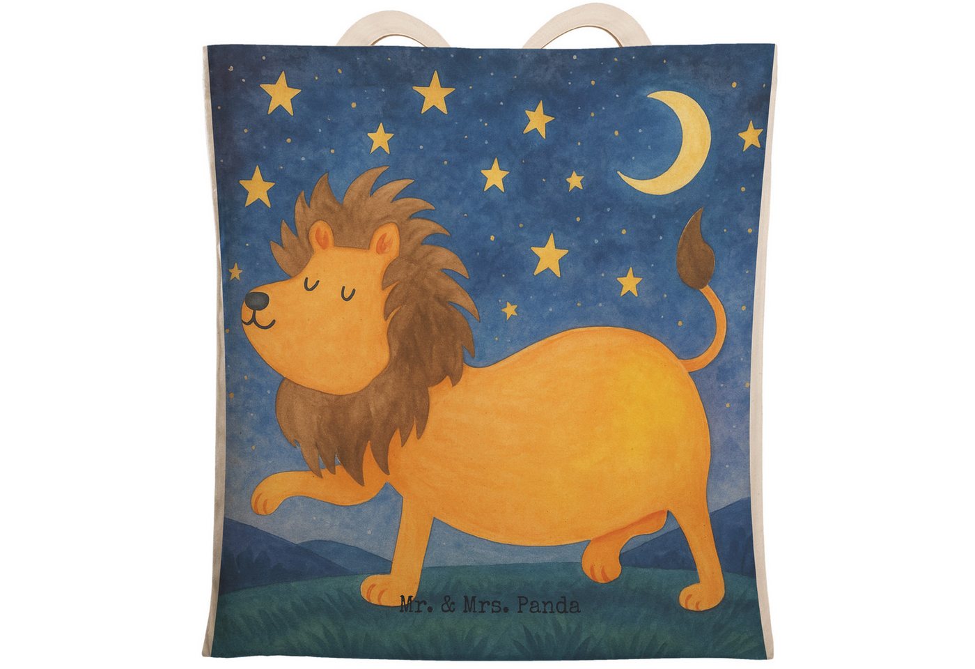 Mr. & Mrs. Panda Tragetasche Sternzeichen Löwe Design, Schultertasche, Weiß, Tragetaschen, Einkauf (Packung, 1-tlg) von Mr. & Mrs. Panda