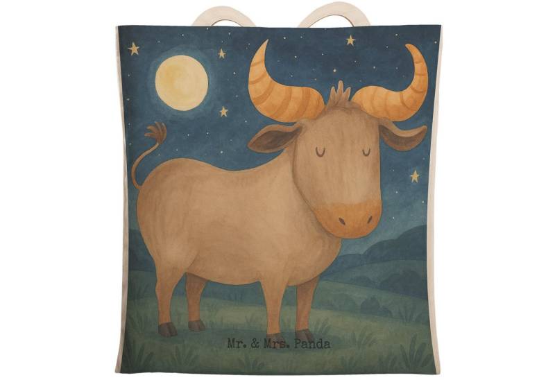 Mr. & Mrs. Panda Tragetasche Sternzeichen Stier Design, Schultertasche, Weiß, Beutel, Stofftrageta (Packung, 1-tlg) von Mr. & Mrs. Panda