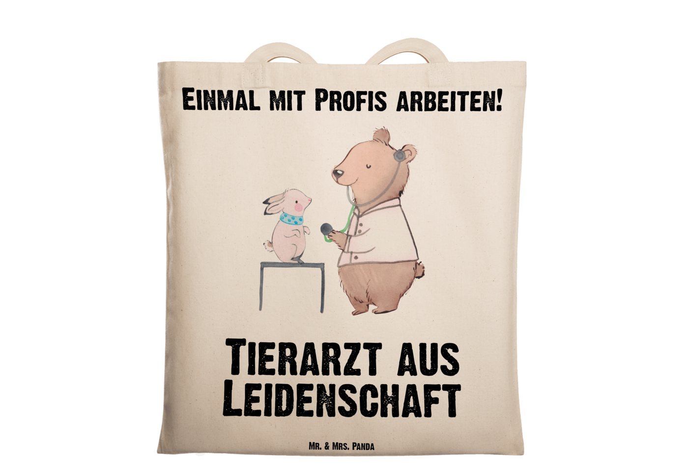 Mr. & Mrs. Panda Tragetasche Tierarzt Leidenschaft - Transparent - Geschenk, Abschied, Jutebeutel, (1-tlg), Lange Tragegriffe von Mr. & Mrs. Panda