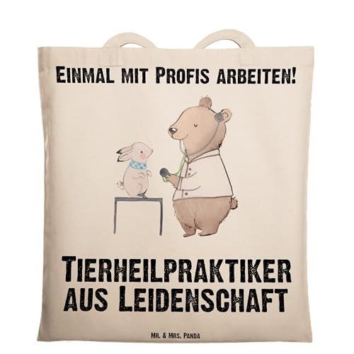 Mr. & Mrs. Panda Tragetasche Tierheilpraktiker aus Leidenschaft - Geschenk, Jutebeutel, Dankeschön, Beuteltasche, Beutel, Rente, Einkaufstasche, von Mr. & Mrs. Panda