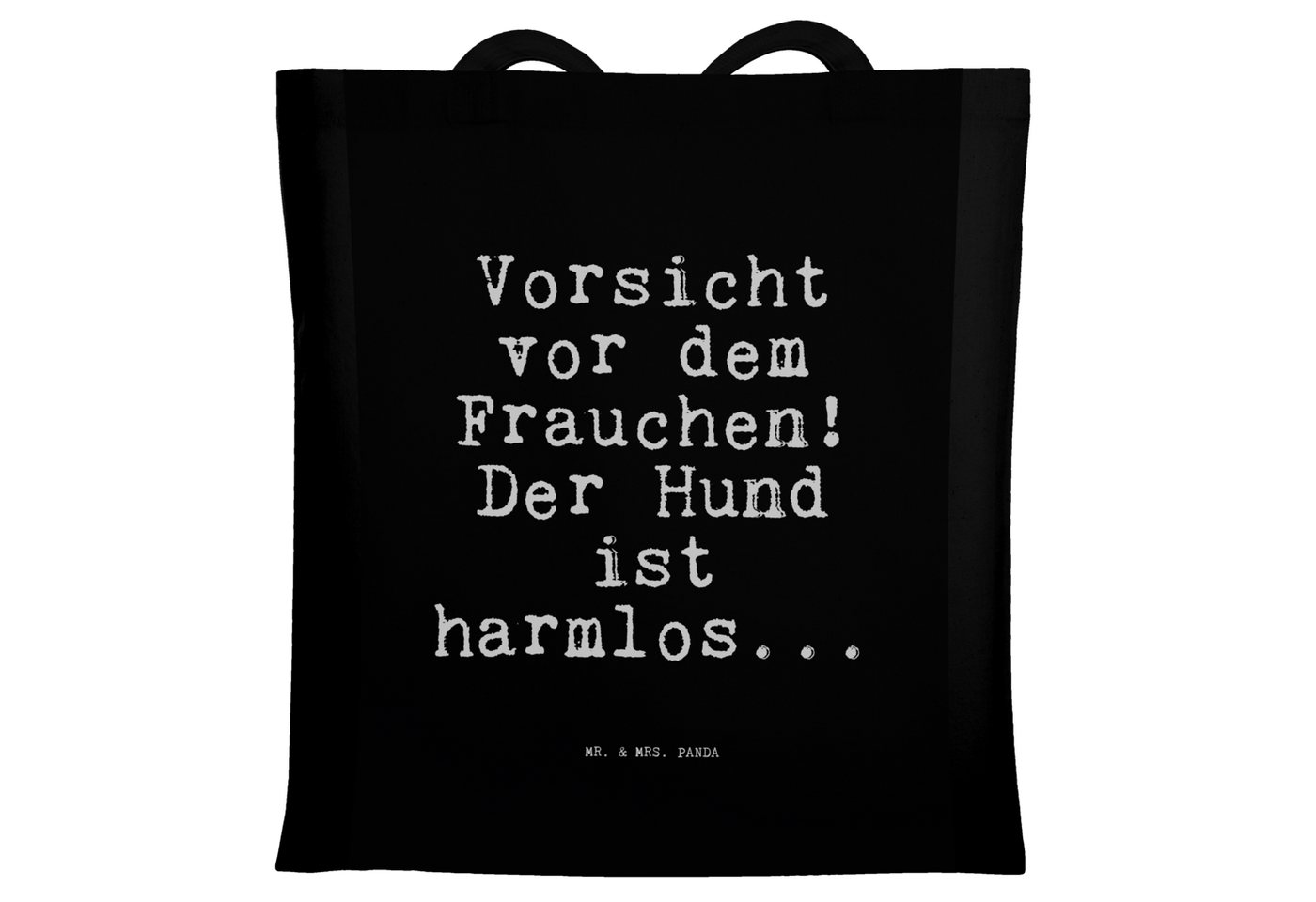 Mr. & Mrs. Panda Tragetasche Vorsicht vor dem Frauchen!... - Schwarz - Geschenk, Frauen, Einkaufst (1-tlg) von Mr. & Mrs. Panda