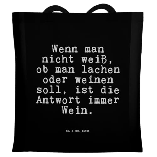 Mr. & Mrs. Panda Tragetasche Wenn man nicht weiß,... - Geschenk, weinen, lustige Sprüche, Stoffbeutel, Spruch Sprüche Weisheiten Zitate Lustig von Mr. & Mrs. Panda