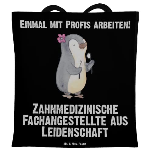 Mr. & Mrs. Panda Tragetasche Zahnmedizinische Fachangestellte aus Leidenschaft - Geschenk, Einkaufstasche, Beuteltasche, Stoffbeutel, Dankeschön, von Mr. & Mrs. Panda