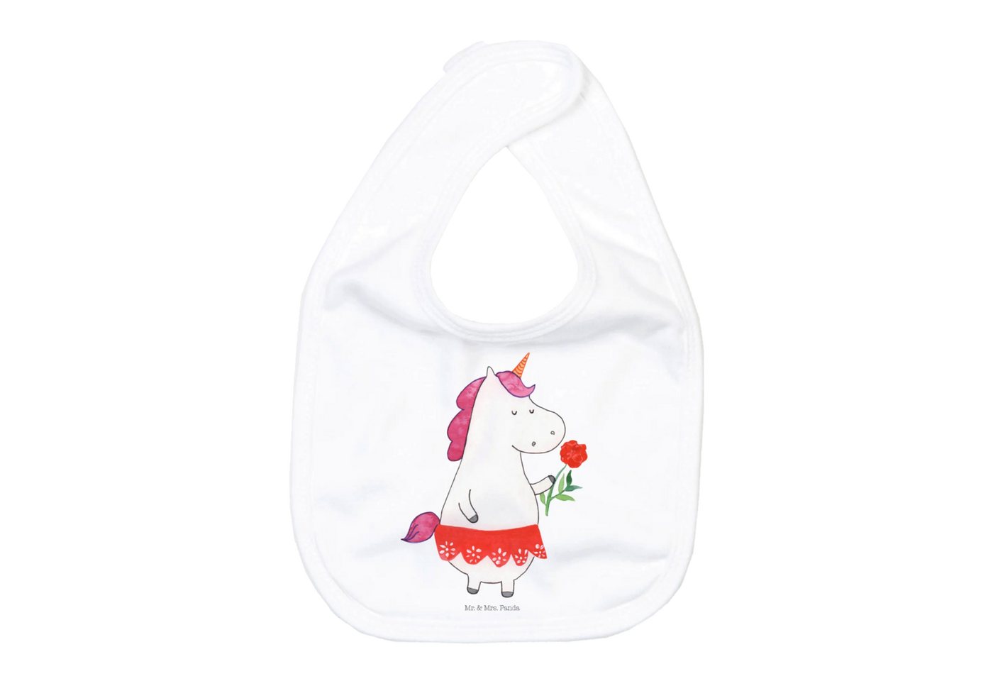Mr. & Mrs. Panda Tragetuch Einhorn Dame - Weiß - Geschenk, Lätzchen Für Babys, Schluss machen, U (Packung, 1-tlg., Organic Babylätzchen Einhorn Dame), Einzigartiges Design von Mr. & Mrs. Panda
