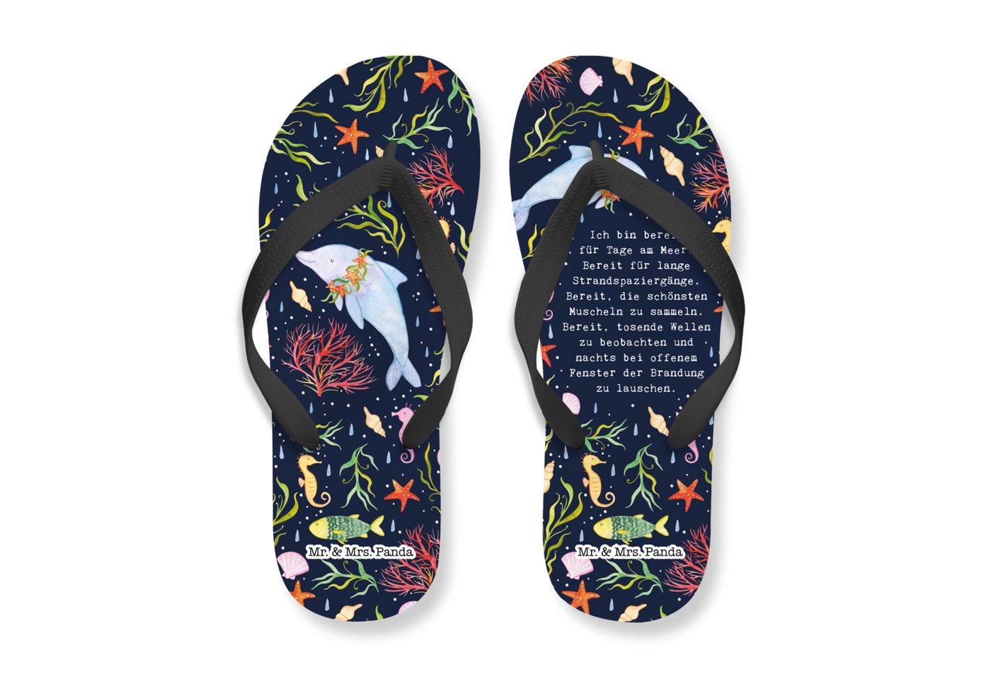 Mr. & Mrs. Panda Unter dem Meer - Weiß - Geschenk, Badeschuhe, Badeschlappen, Sommersc Badeschuh (1-tlg) von Mr. & Mrs. Panda