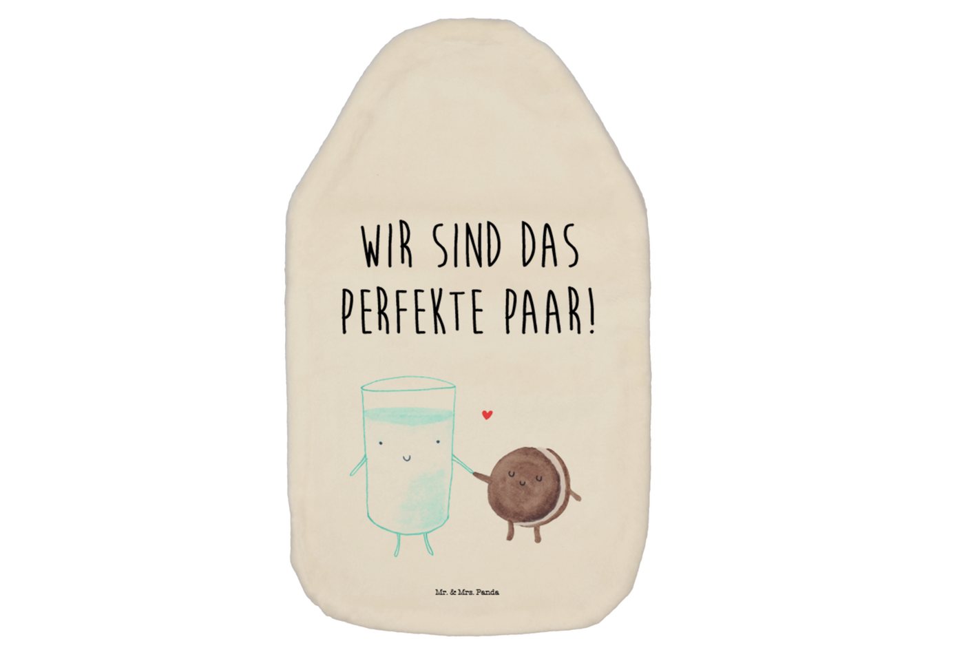 Mr. & Mrs. Panda Wärmflasche Milch Keks - Weiß - Geschenk, Wärmflaschenbezug, Wärmekissen, Körnerk, (1-tlg), Außergewöhnliches Design von Mr. & Mrs. Panda