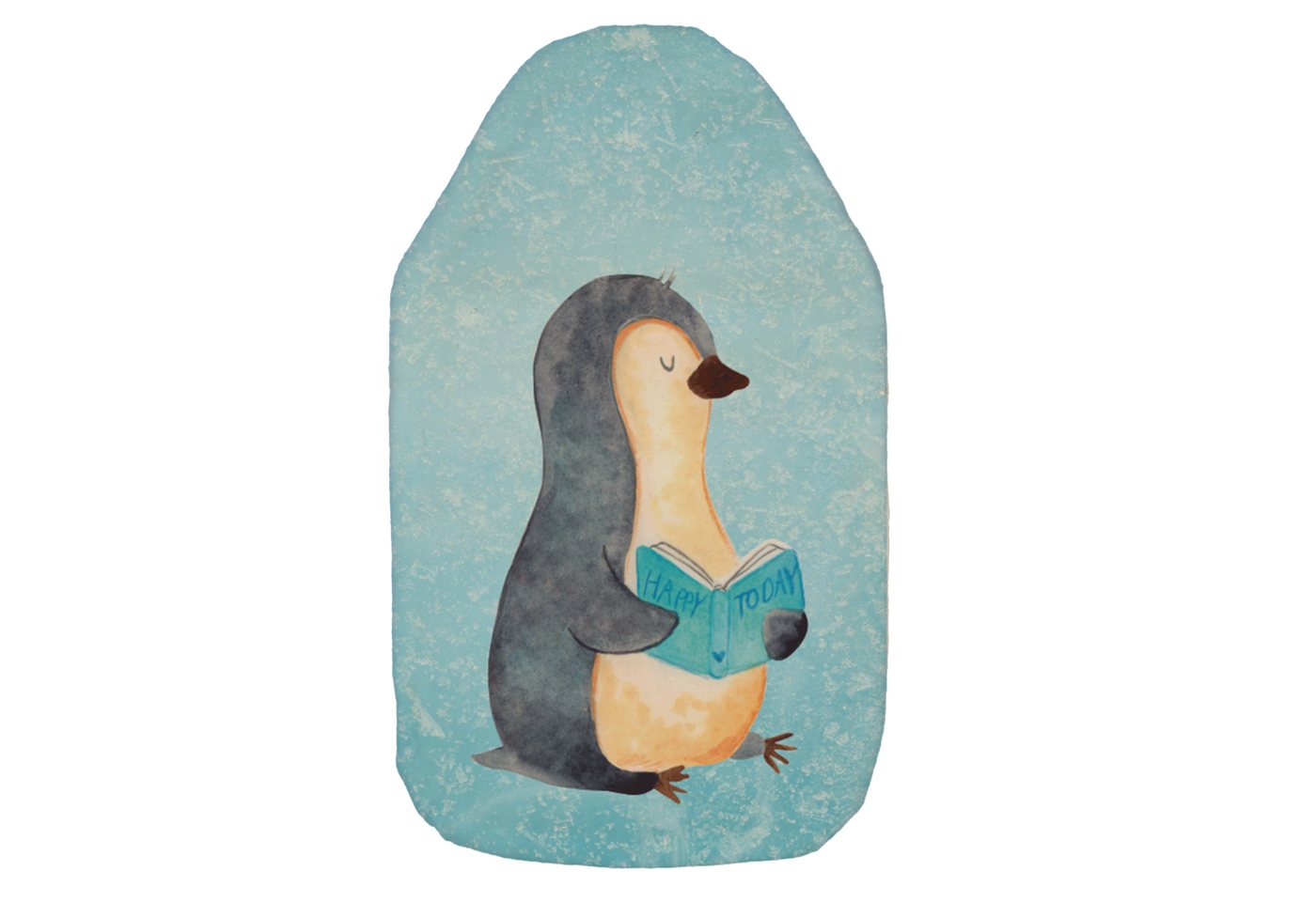 Mr. & Mrs. Panda Wärmflasche Pinguin Buch - Eisblau - Geschenk, Wärmflaschenbezug, Kinderwärmflasc, (1-tlg), Flauschiger Bezug von Mr. & Mrs. Panda