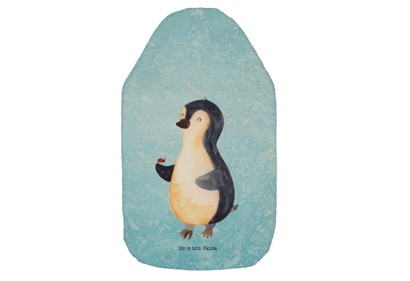 Mr. & Mrs. Panda Wärmflasche Pinguin Marienkäfer - Eisblau - Geschenk, Wunder, Wärmflasche mit Bez, (1-tlg), Weicher Bezug von Mr. & Mrs. Panda