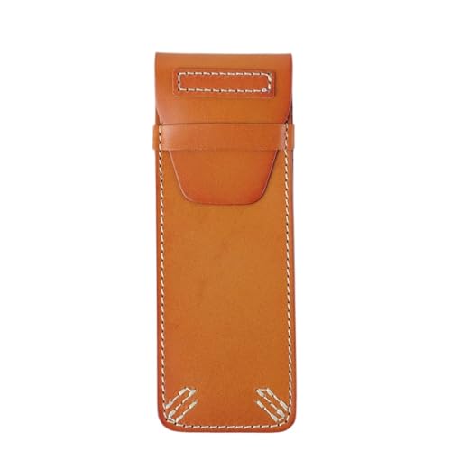 Mr.Fashion Leder Herren Handgefertigte Tasche Protector Stifteetui Vintage Kreative Geschenke pflanzlich gegerbtes Leder Stifteetui Protector (Gelbbraun) von Mr.Fashion