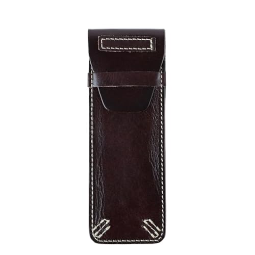 Mr.Fashion Leder Herren Handgefertigte Tasche Protector Stifteetui Vintage Kreative Geschenke pflanzlich gegerbtes Leder Stifteetui Protector (dunkler Kaffee) von Mr.Fashion