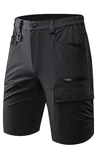 Mr.Stream Elastischer Herren Hose Short svielseitige Wanderhose komfortable mit praktischen Taschen Shorts 3201 2XL Black von Mr.Stream